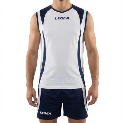 T-shirt et short de football rouge-bleu pour homme