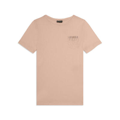 T-shirt manica corta con strass a forma di taschino FREDDY