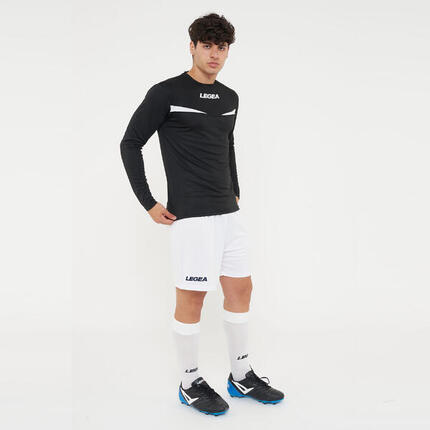 Homme Course T-shirt Manches Longues Vert-Blanc