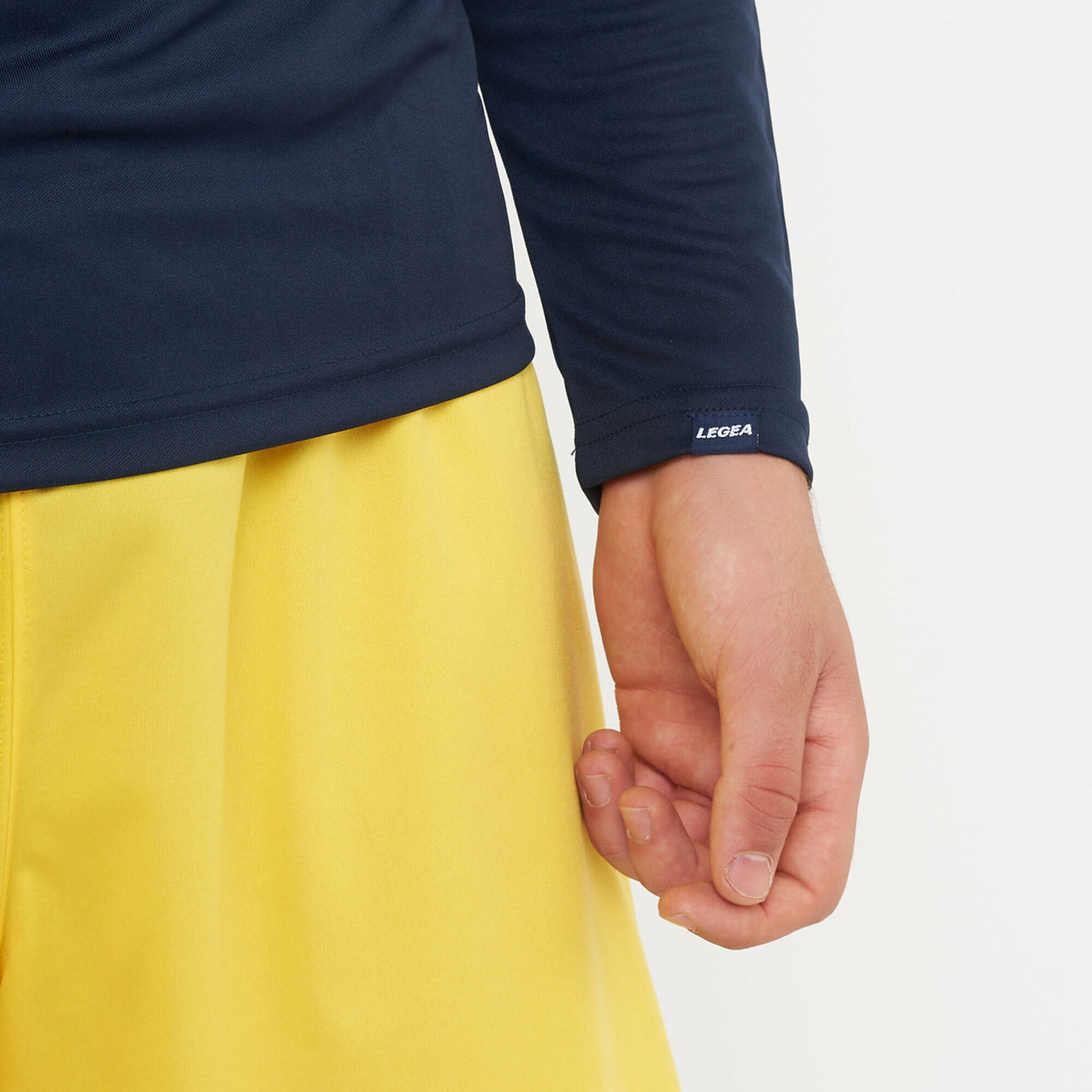 Homme Course T-shirt Manches Longues Bleu-Jaune 5/7
