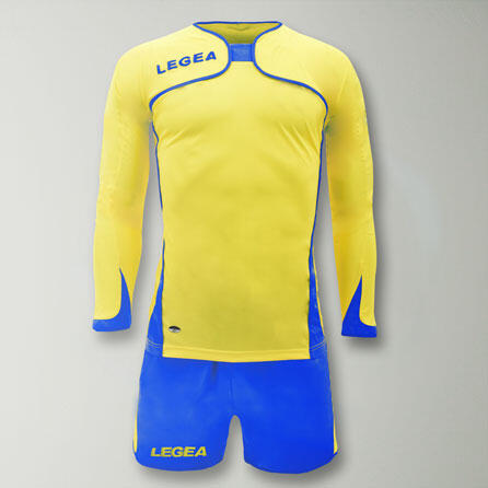 Herren Fußball Langarmtrikot Amsterdam Gelb-Blau 2/2
