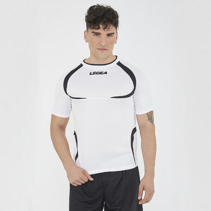 T-shirt de running homme à manches courtes respirant noir-blanc