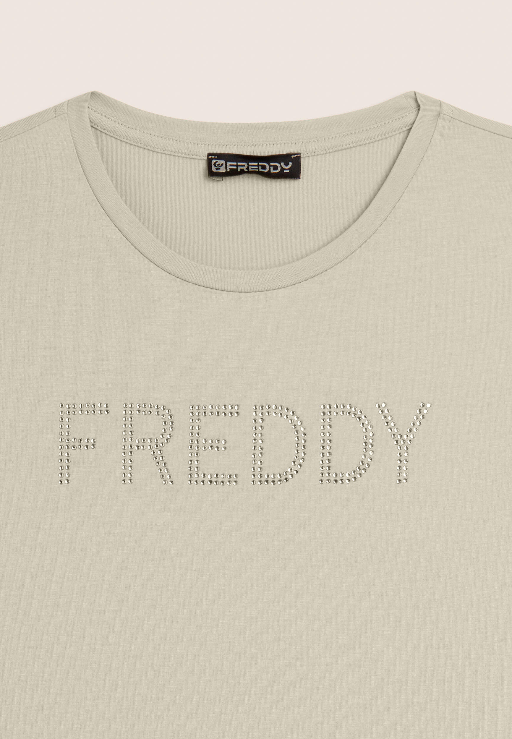 T-shirt manica corta con logo FREDDY in strass 3/3