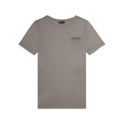 T-shirt manica corta con strass a forma di taschino FREDDY