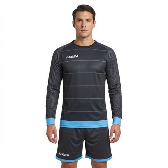Kit portiere Calderon maglia e pantaloni grigio scuro-celeste