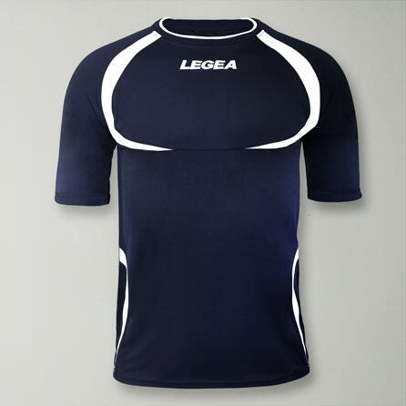T-shirt de running homme manches courtes respirant bleu-blanc 2/4