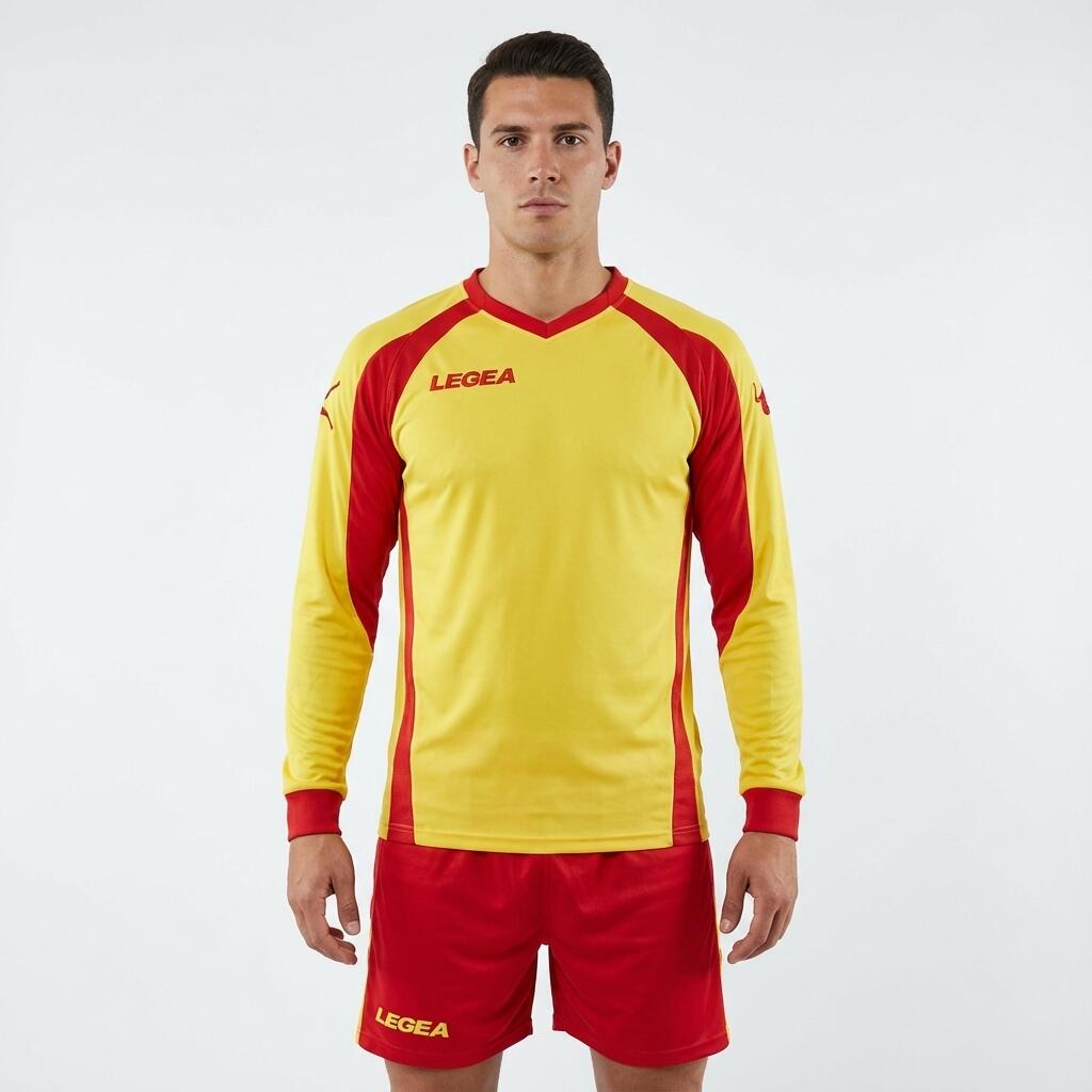 Barbati Fotbal Tricou Antrenament Maneci Lungi Galbenus Rosu Amsterdam