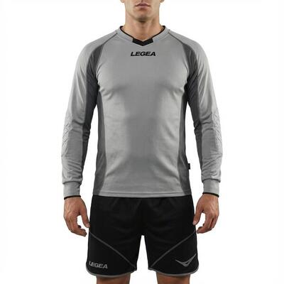 Kit portiere da calcio traspirante argento-piombo