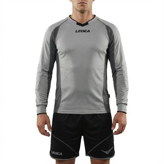 Kit portiere da calcio traspirante argento-piombo