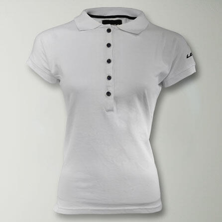 Polo da tempo libero in cotone elasticizzato bianco 2/4