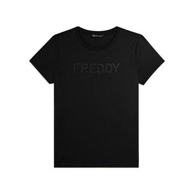 T-shirt manica corta con logo FREDDY in strass