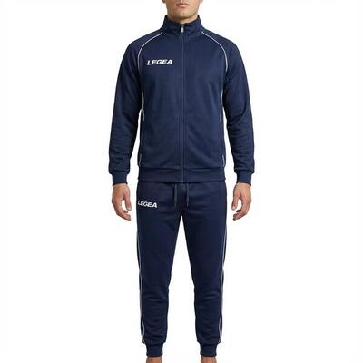 Junior trainingspak in polyester-katoen - blauw-wit