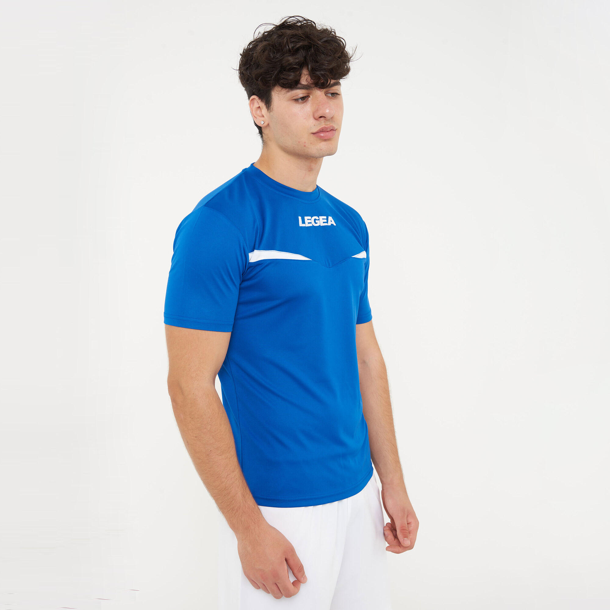 T-shirt de running Pristina MC respirant bleu-blanc 4/7
