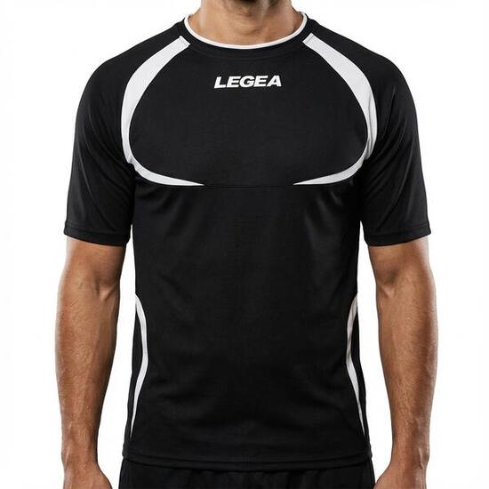 T-shirt de running homme à manches courtes respirant noir-blanc