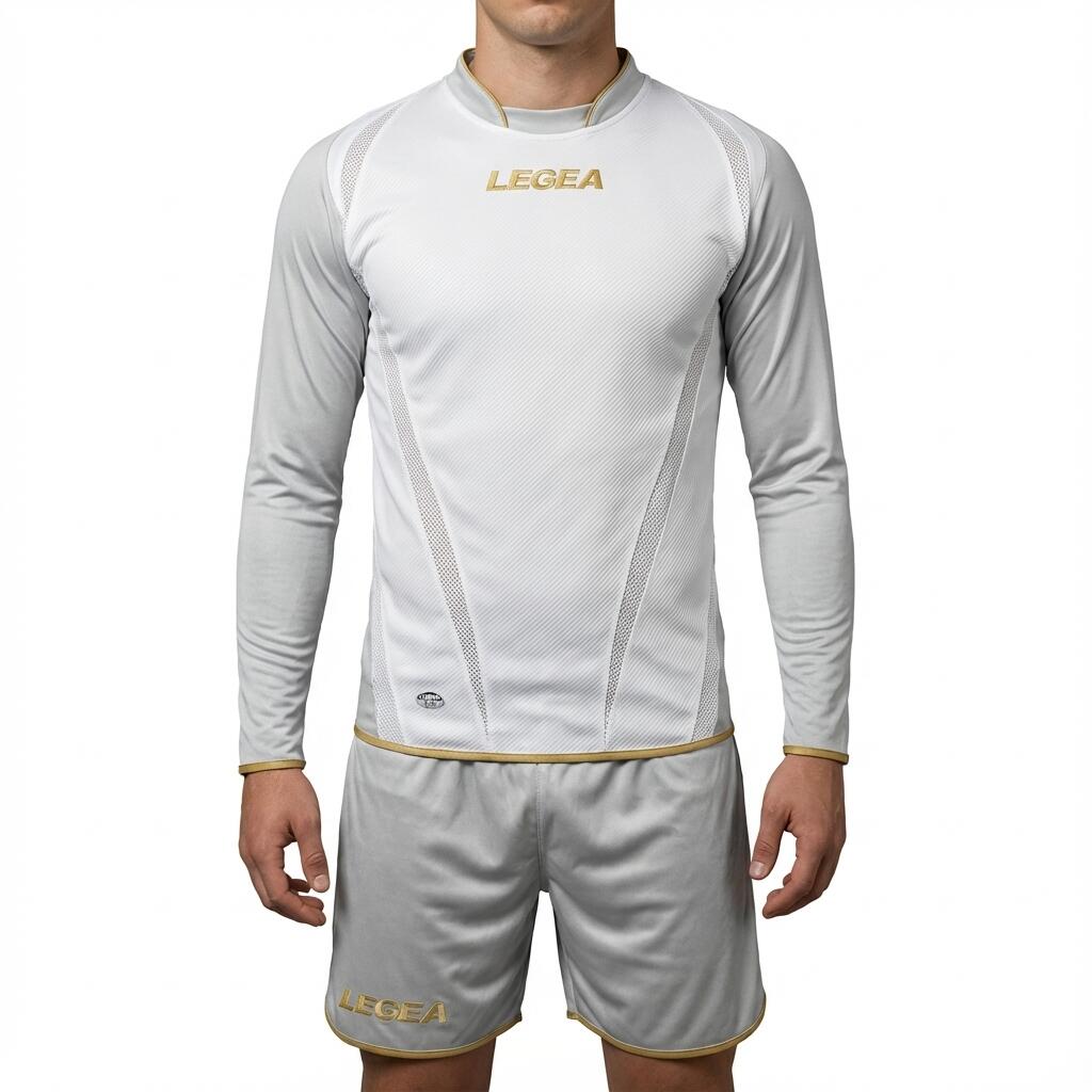 Bărbați Fotbal Maglia Compostela ML Traspirant Alb-Argintiu