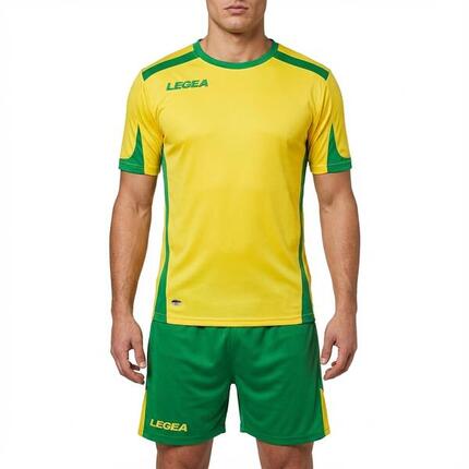 Homme Football Ensemble Setubal MC Maillot et Short Jaune-Bleu