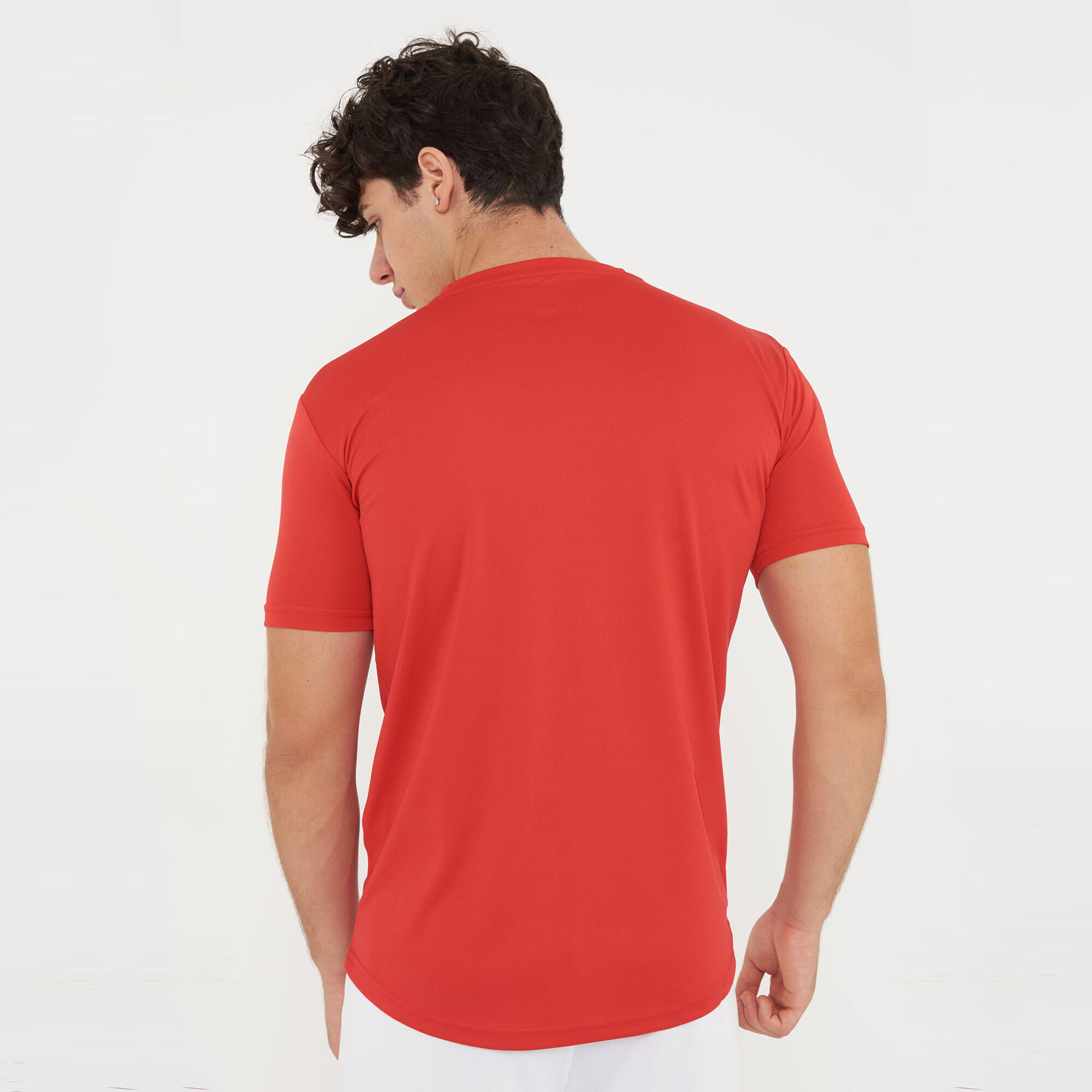 T-shirt homme running Pristina MC respirant rouge-blanc 3/7