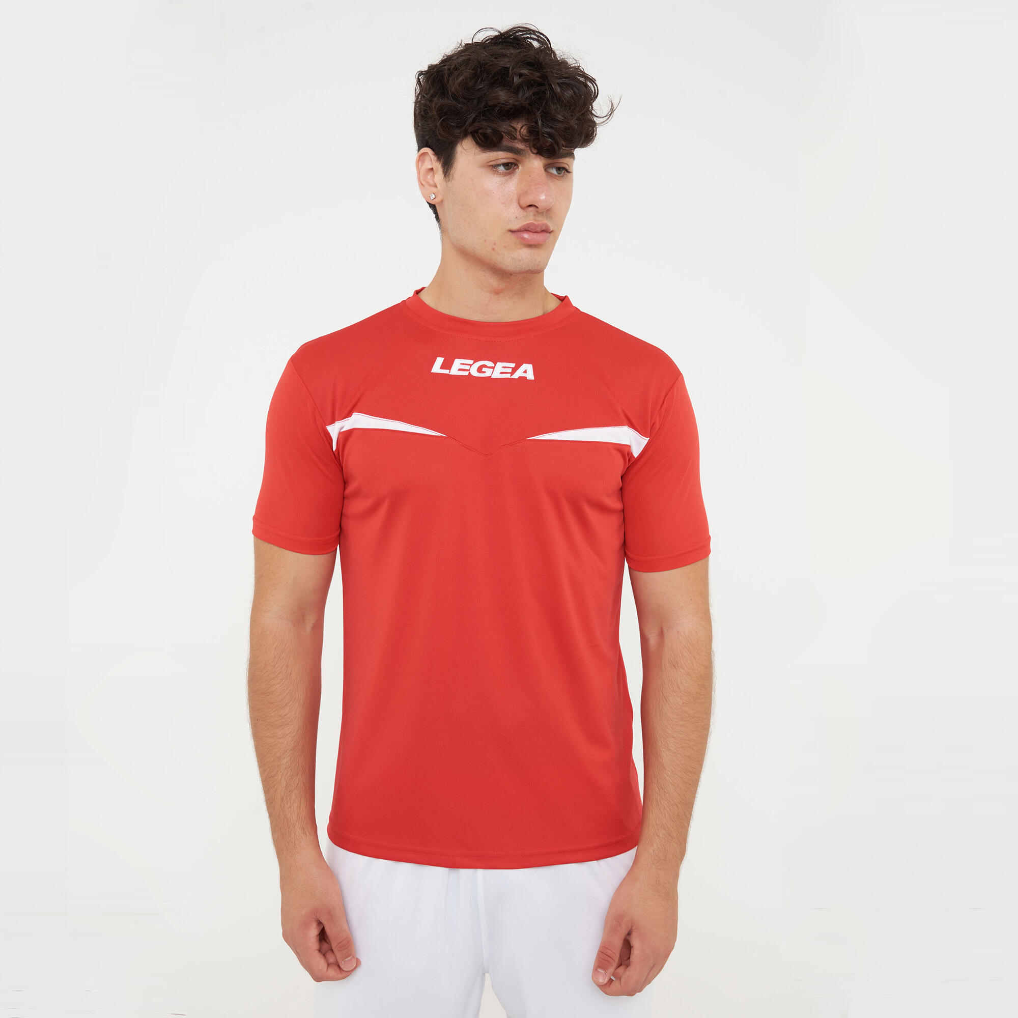 T-shirt homme running Pristina MC respirant rouge-blanc 2/7