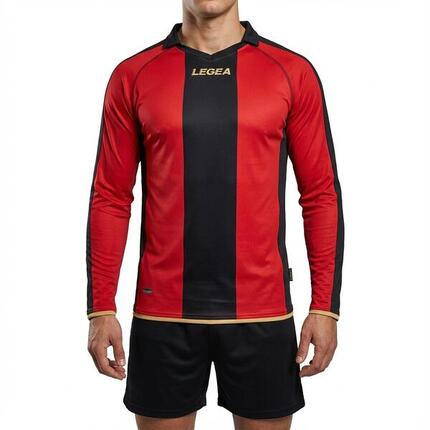 Herren Fußball Langarmtrikot Berlin Amaranth-Schwarz