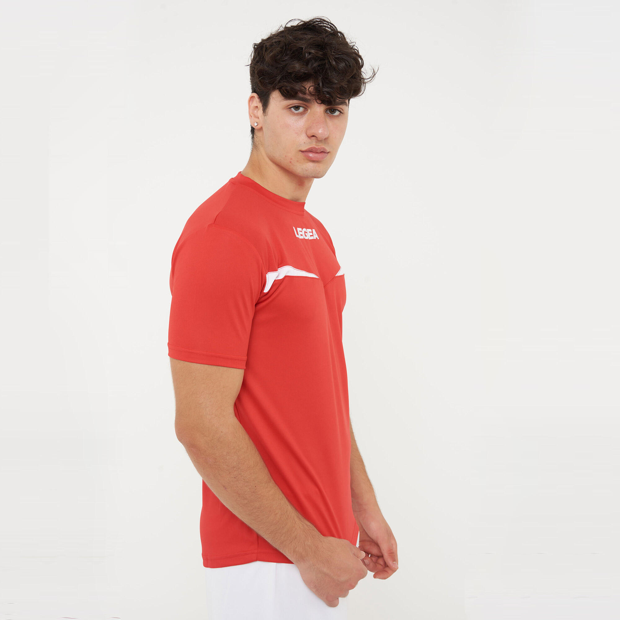 T-shirt homme running Pristina MC respirant rouge-blanc 4/7