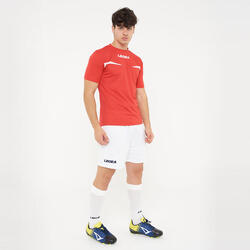 T-shirt homme running Pristina MC respirant rouge-blanc