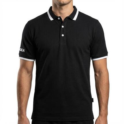 Homme Tennis Polo Manches Courtes Caractéristiques Clés Blanc-Noir