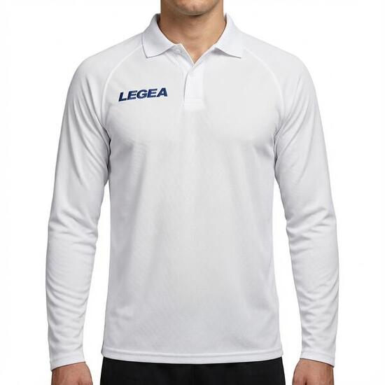 Homme Sport Polo Manches Longues Running Blanc