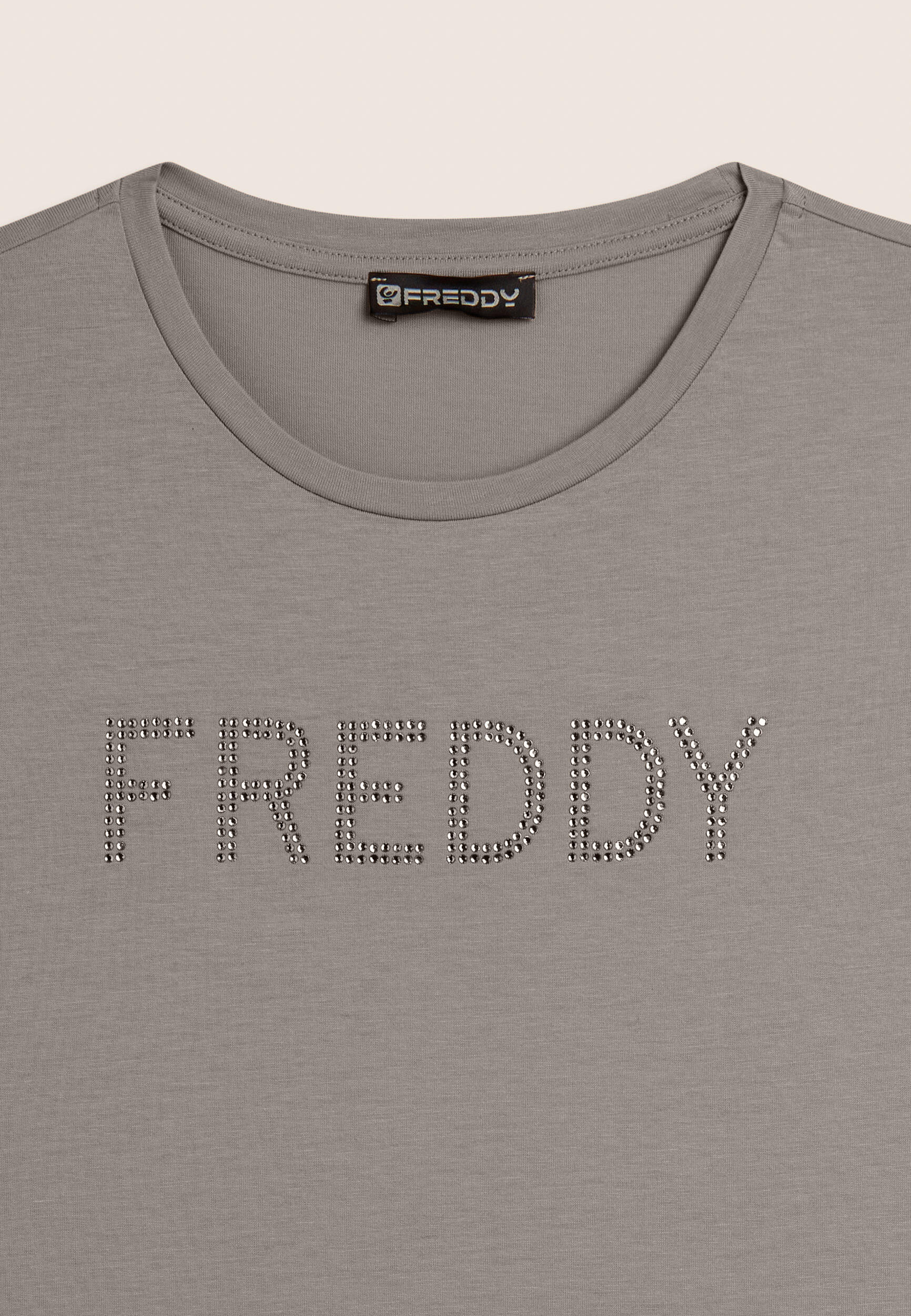 T-shirt manica corta con logo FREDDY in strass 3/3