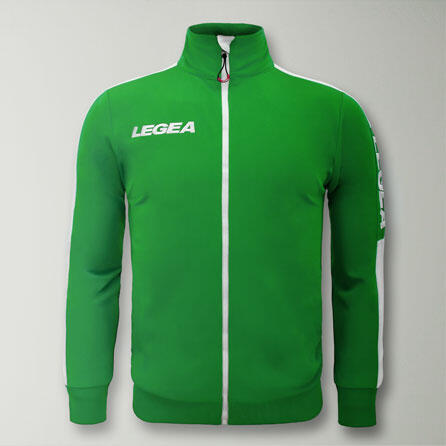 Junior Running Giacca Antivento Traspirante Verde-Bianco