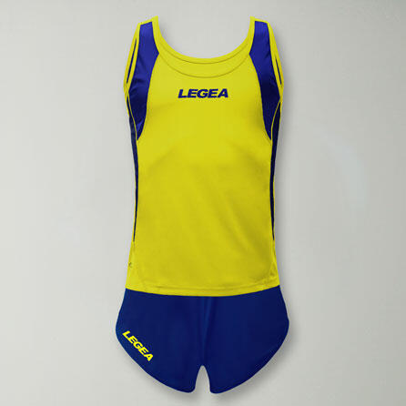 Herren Laufanzug Kit Marathon Gelb-Blau 2/2