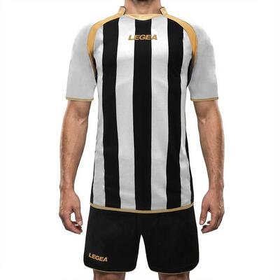 Kit calcio Dubai MC da allenamento e partita azzurro-nero