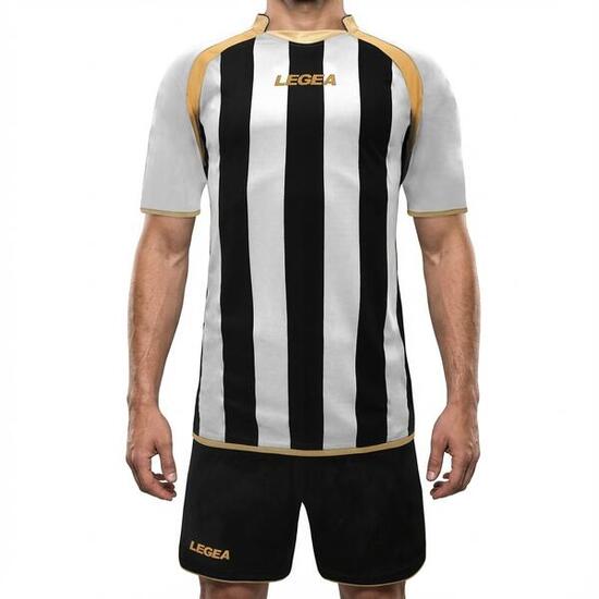 Kit calcio Dubai MC da allenamento e partita bianco-nero