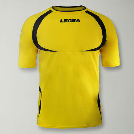 T-shirt de running homme à manches courtes respirant jaune-bleu 2/4