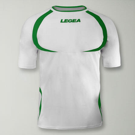 T-shirt de running homme manches courtes respirant blanc-vert 2/4