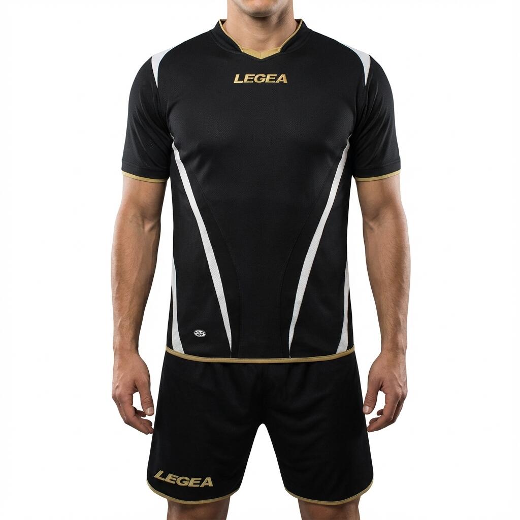 Bărbați Fotbal Kit Santiago MC Traspirant 100% poliestere Negru-Alb