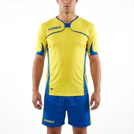 Homme Football Ensemble Setubal MC Maillot et Short Jaune-Bleu