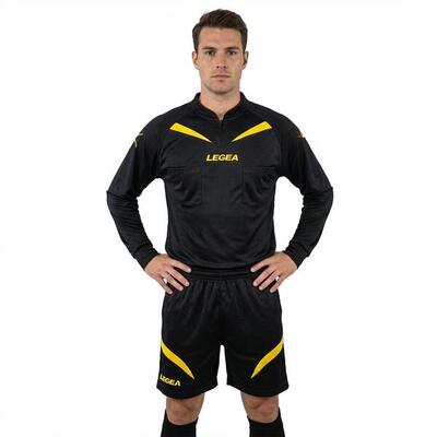 maglia arbitro calcio professionale nero-giallo