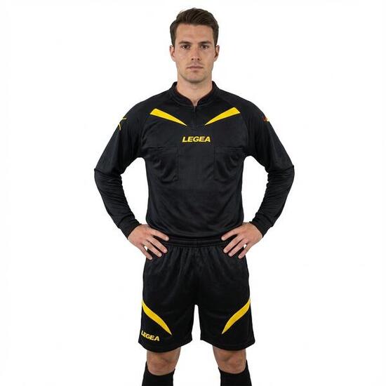 Homme Football Maillot Arbitre Professionnel Noir-Jaune Modèle