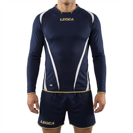 Homme Football Maillot Manches Longues Polyester Bleu-Blanc Modèle