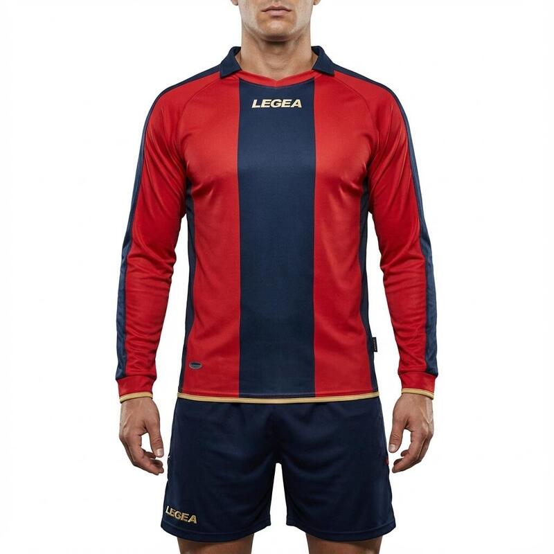 Bărbați Fotbal Tricou Manica Lungă Berlin Performanță Ușoară Roșu-Albastru