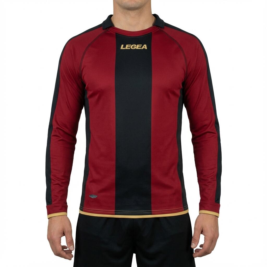 Men's Football Long Sleeve Shirt Berlin Maroon-Black