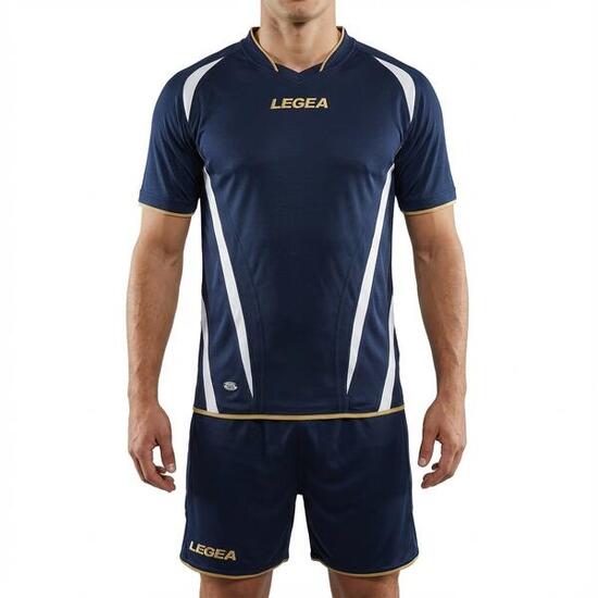 Kit calcio Santiago MC da allenamento blu-bianco