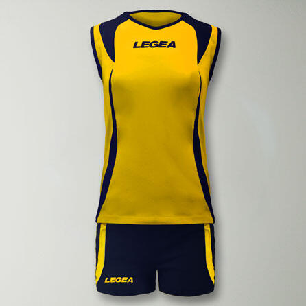 T-shirt et short de football jaune-bleu pour homme 2/4