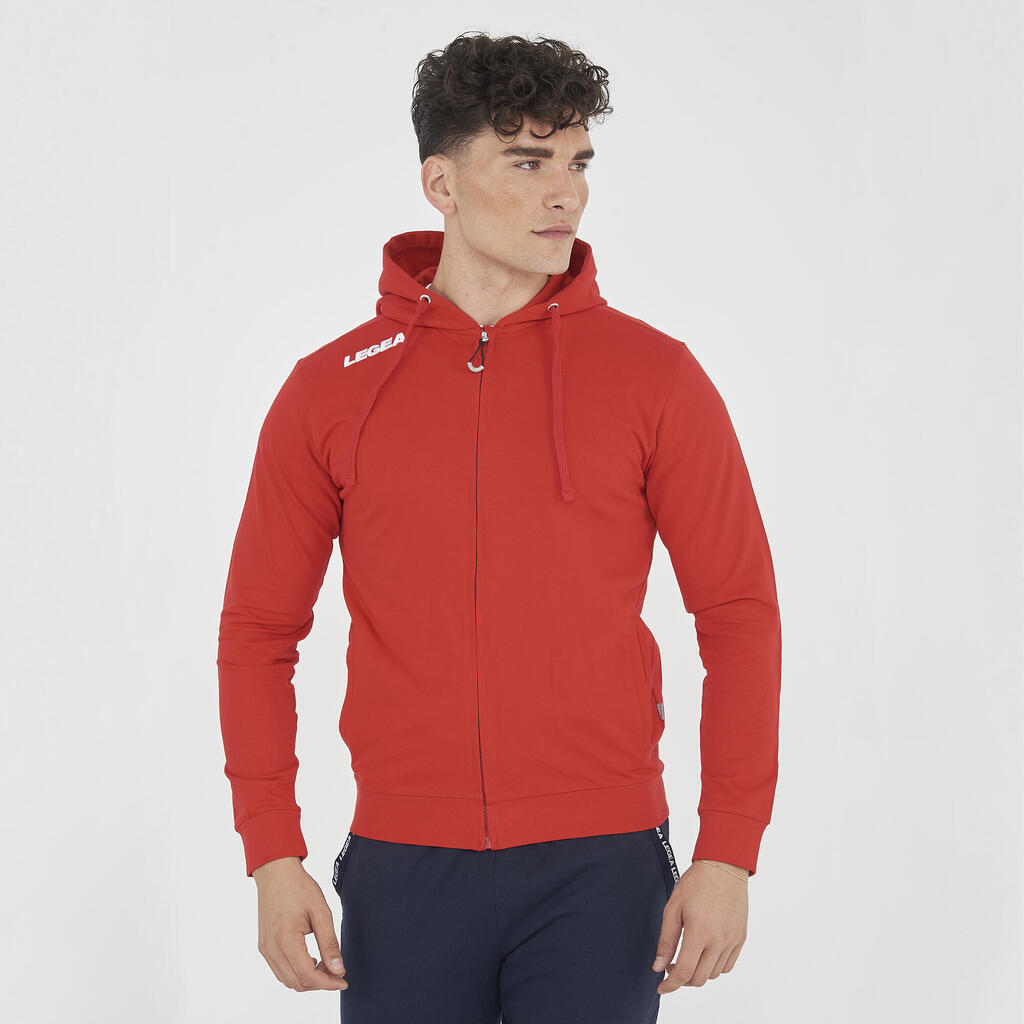 Суичър за тренировка с полуцип slim fit червено