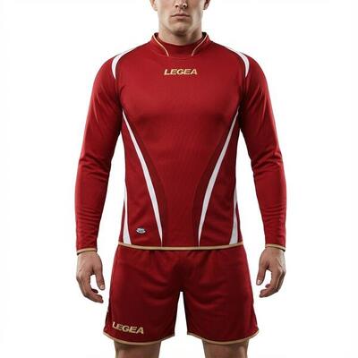 Maglia calcio a maniche lunghe in poliestere blu-bianco
