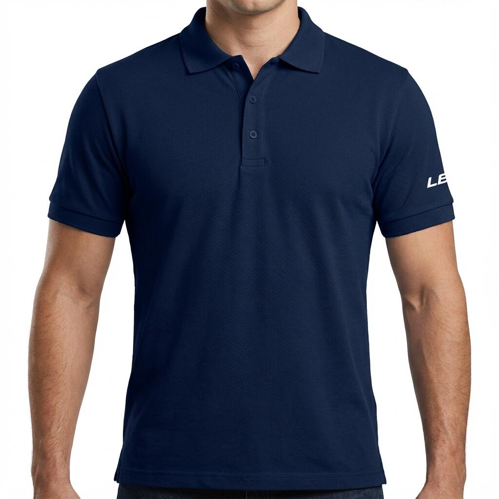 Men's Casual Polo 95% Cotton 5% Elastane Blue