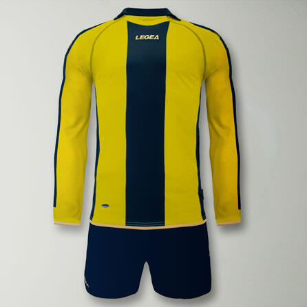 Langarm Fußballtrikot Berlin gelb-blau 2/2
