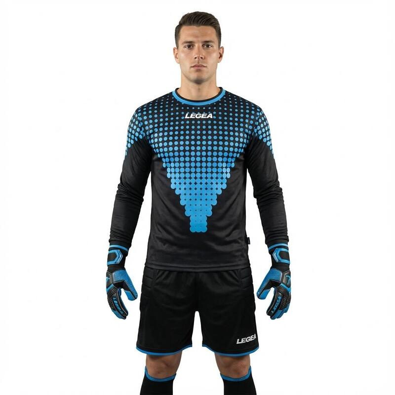 Kit portiere fotbal 100% poliester negru-albastru deschis Allianz