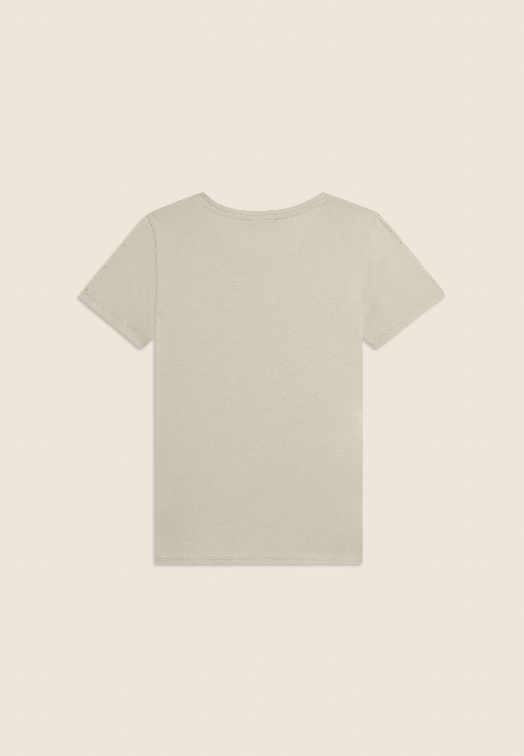 Camiseta de manga corta con detalle recortado y strass 2/3