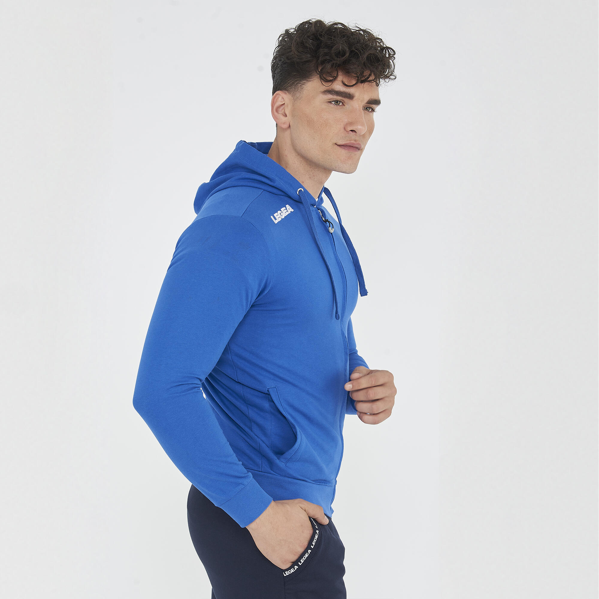 Damen Trainingspullover mit Halbzip Slim Fit Blau 3/7